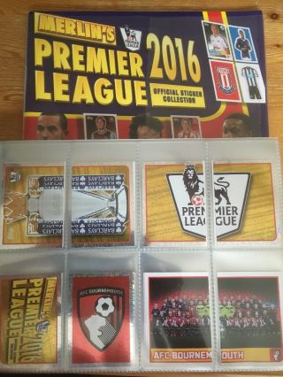 Merlin’s Premier League 2016 - Empty Album,  Complete Sticker Set -