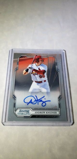 2019 Bowman Sterling Andrew Knizner Rookie Autograph St.  Louis Cardinals On Card