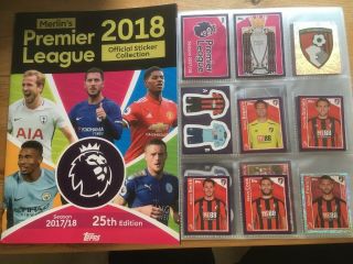 Merlin Premier League 2018 - Loose Sticker Set.  All Limited Edition.  Empty Album