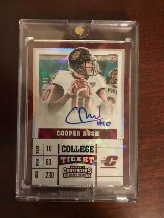 2017 Panini Contenders Cooper Rush Cracked Ice Auto Rc 05/23 Rookie Cowboys