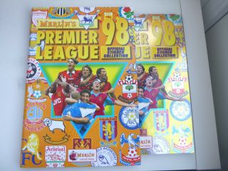 Complete Merlin 1998 Football Sticker Album With Binder