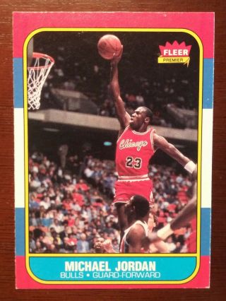 1986 - 87 Fleer Premier 57 Michael Jordan Rc Rookie Chicago Bulls Hof