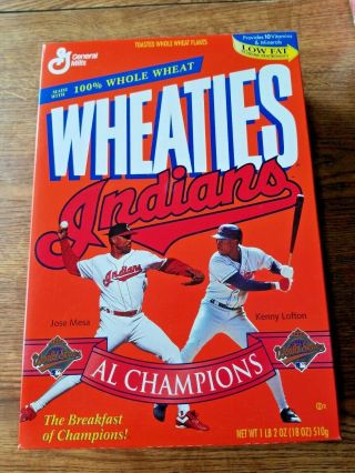 Cleveland Indians Al Champs Wheaties Cereal Box Full Collectible