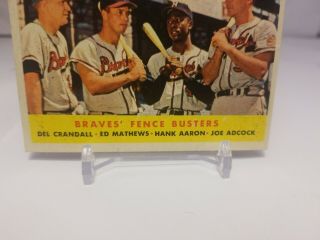 1958Topps 351 Braves Fence Busters:Hank Aaron Ed Mathews Joe Adcock Del Crandall 3
