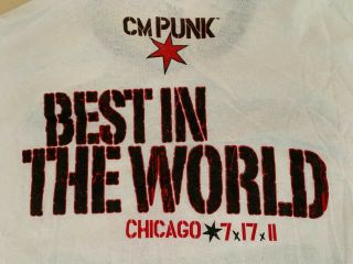 Cm Punk Best In The World Chicago 7 - 17 - 11 T - Shirt 2xl Money In The Bank Wwe Nxt