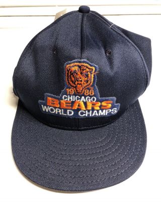 Vintage Chicago Bears 1986 World Champs Hat/cap - Nfl - Adjustable Bnwt