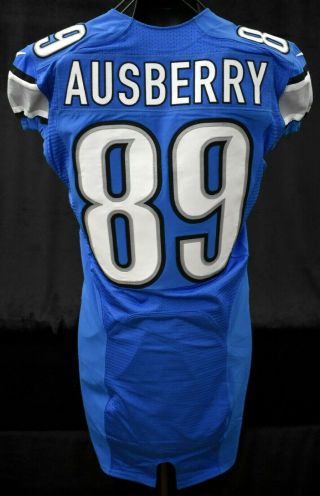 2012 Detroit Lions Game Worn Blue Jersey 89 Ausberry Size 40,  4