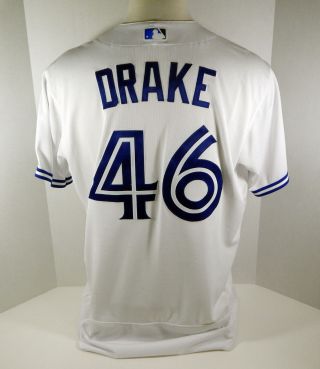 2018 Toronto Blue Jays Oliver Drake 46 Game Issued White Jersey 32 Patch