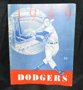 1949 Brooklyn Dodgers Yearbook Jackie Robinson Hodges Campanella Ebbets Rare