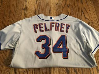MIKE PELFREY YORK METS GAME WORN JERSEY MLB AUTHENTICATED SET 1 4