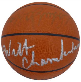 Wilt Chamberlain & Kareem Abdul Jabbar Autographed Basketball Beckett A62911
