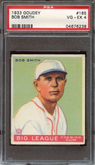 1933 Goudey 185 Bob Smith Psa 4 Rc Rookie Bos Braves Ds7915