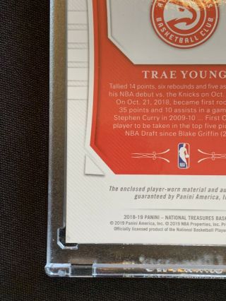 2018 - 19 National Treasures FOTL Trae Young RPA Rookie Rc Patch Auto 12/20 SP 10