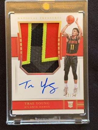 2018 - 19 National Treasures FOTL Trae Young RPA Rookie Rc Patch Auto 12/20 SP 2
