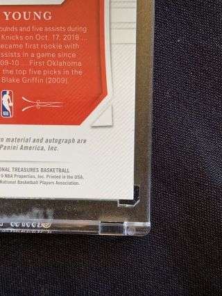 2018 - 19 National Treasures FOTL Trae Young RPA Rookie Rc Patch Auto 12/20 SP 8