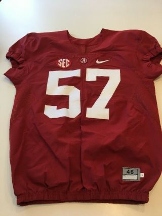 Game Worn 2016 Alabama Crimson Tide Bama Football Jersey Nike Size 46 57