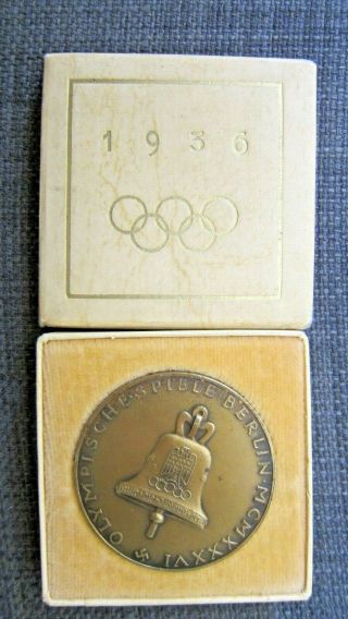 Germany 1936 Berlin Xi Summer Olympics Souvenir Bronze Medal In Case