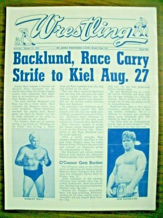 St Louis Wrestling 8/27/76 Backlundvrace - Mo.  Belt Geigel Gibson Goliath - Gordman