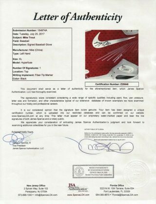 Mike Trout Signed Autographed Nike Batting Glove Los Angeles Angels JSA Z29846 4