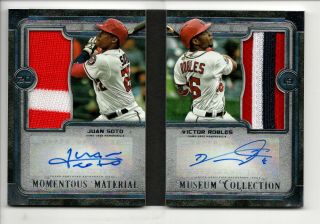 Juan Soto Victor Robles Auto Jersey Logo Patch /5 2019 Topps Museum Dual Booklet
