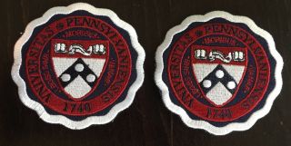 (2) University Of Pennsylvania Embroidered Iron On Patches 3” X 3” Awesome