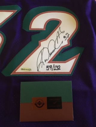 KARL MALONE Autographed Utah Jazz Champion Authentic Jersey UDA LE 59/132 3