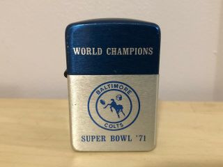 Rare Old Vtg Storm King 1971 Bowl Champions Baltimore Colts Lighter Nfl