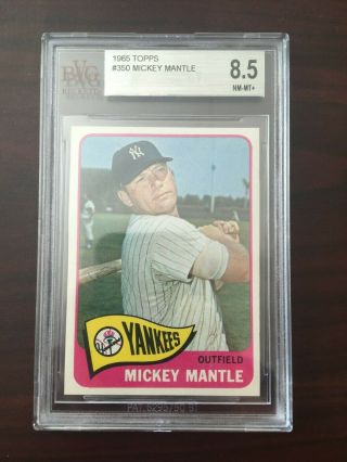 Mickey Mantle 1965 Topps Bvg 8.  5 With 9.  5 Centering