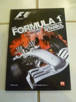 2007 Turkish Grand Prix Race Program,  F1,  Gp,  Istanbul Park,  Won By Massa