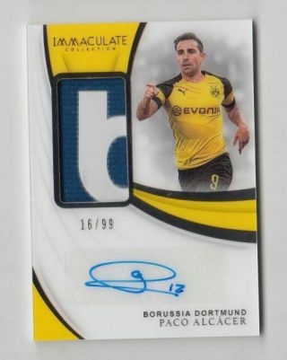 2018 - 19 Panini Immaculate Jersey Auto Card :paco Alccaer 16/99