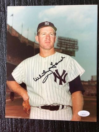 Hofer Whitey Ford Autographed Ny Yankees Color 8x10 Photograph With Jsa