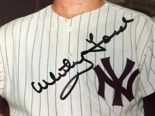 HOFer WHITEY FORD Autographed NY Yankees Color 8x10 Photograph with JSA 2