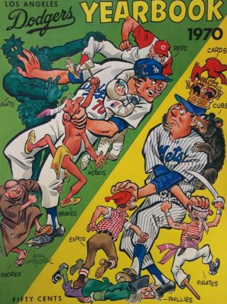Los Angeles Dodgers Official 1970 Mlb Yearbook Program " Sutton - Russell - Mota "
