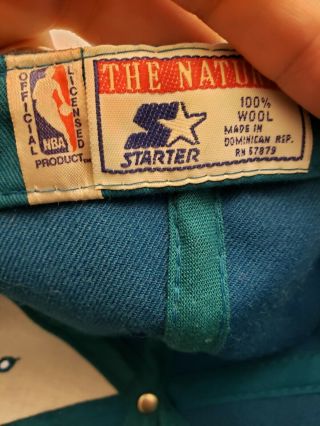 Vintage Charlotte Hornets NBA Starter Spell Out ARCH Teal Snapback Hat Cap 90s 4