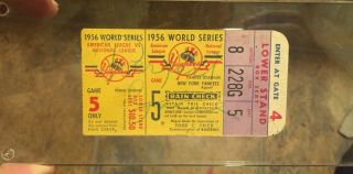 1956 World Series Game 5 Ticket Stub Dodgers Yankees Don Larsen 