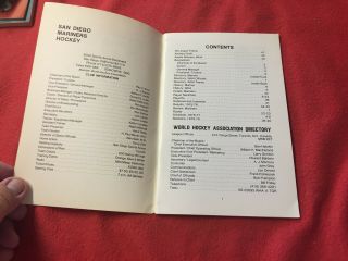 1976 - 77 WHA San Diego Mariners Hockey Media Guide/Yearbook 2