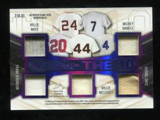 2019 Leaf ITG Game Ruth Musial Williams Mantle Mays Game Worn Jersey 2/7 2