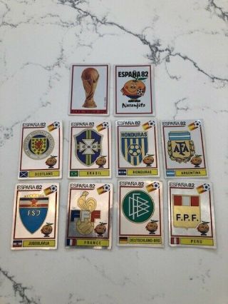 Panini Spain Espana 82 World Cup Shiny Badge Foils Rare Joblot X 10 Different