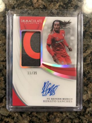 Renato Sanches 2018 - 19 Immaculate Acetate Patch Auto Card 33/35 Fc Bayern