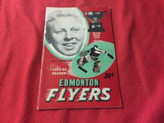 1953 - 54 Whl Edmonton Flyers Vs Calgary Stampeders And Quebec Aces Hockey Program