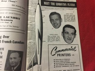 1953 - 54 WHL Edmonton Flyers vs Calgary Stampeders and Quebec Aces Hockey Program 3