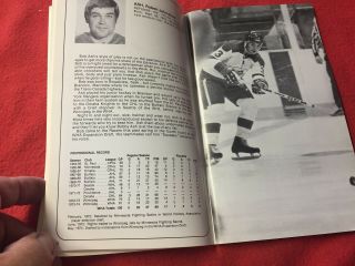 1974 - 75 WHA Indianapolis Racers (first year) Hockey Media Guide/Yearbook 4