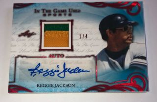 2019 Leaf Itg Game Reggie Jackson Auto Autograph Jersey Patch Card D 1/4