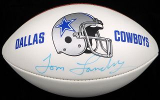 Tom Landry Autographed Signed Wilson Football Dallas Cowboys Beckett Bas B26671