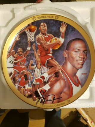 Rare Michael Jordan Rookie Year Bradford Exchange Plate W/