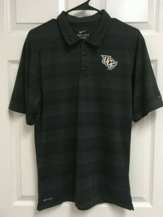 Ucf Central Florida Knights Men Black Dri - Fit Short Sleeve Polo Shirt S Nike