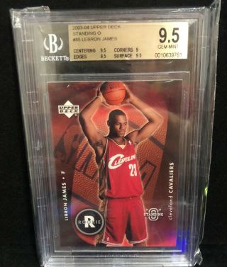 2003 - 04 Upper Deck Standing O Lebron James Rc Rookie Bgs 9.  5 Rare