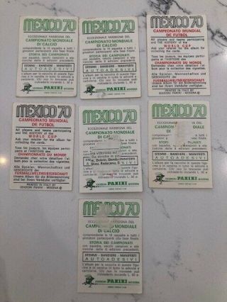Panini Mexico 70 World Cup 1970 Football Stickers/cards x 7 Loft Find Rare 2