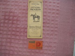 1941 Kentucky Derby Horse Racing Program & Ticket - Whirlaway - Triple Crown