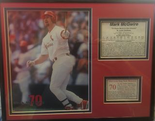 Cardinals Mark Mcguire 70 Hrs Commemorarive Framed Photo